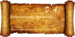 Debreczeny Absolon névjegykártya
