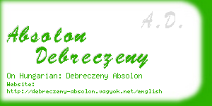 absolon debreczeny business card